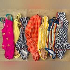 Boden Hanna Andersson Crewcuts primary bundle of 7 swim suits girls size 4/5 lot
